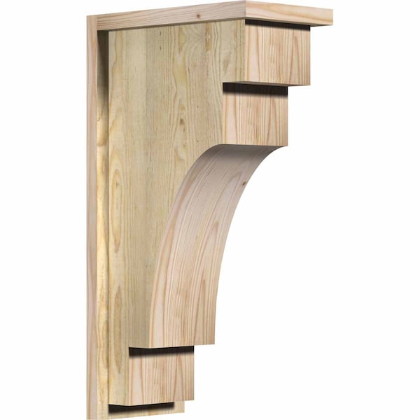 Ekena Millwork Mediterranean Rough Sawn Corbel w/Backplate, Douglas Fir, 8"W x 14"D x 26"H COR08X14X26MED01RDF - main